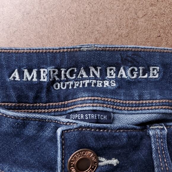 American Eagle Jeans Women 10L Dk Blue Kick Boot Classic Retro Casual Streetwear - Picture 9 of 13